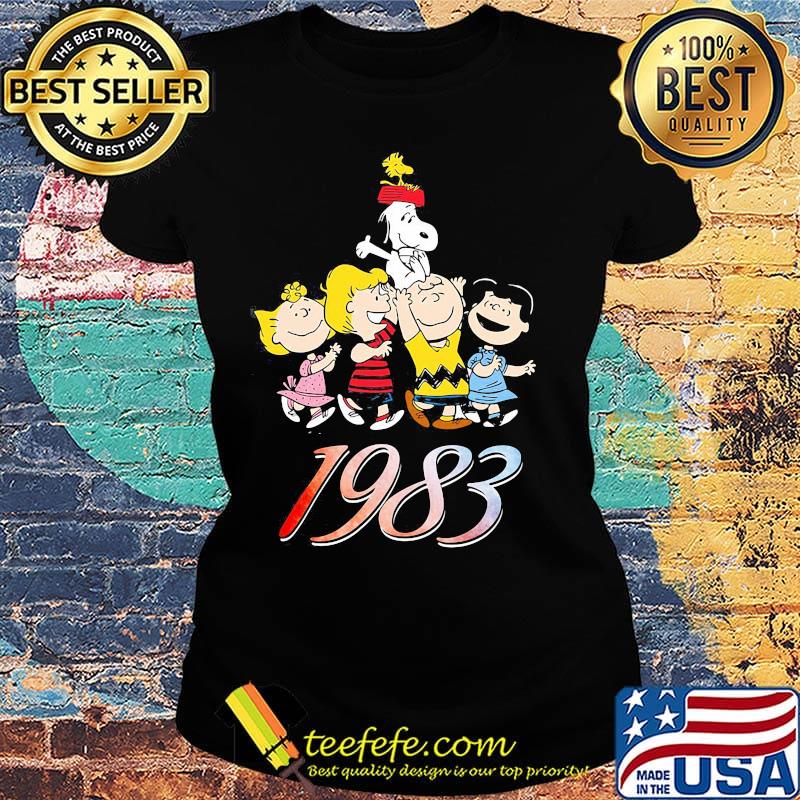 The peanuts cartoon characters 1983 s Ladies tee The peanuts cartoon characters 1983 s Ladies tee