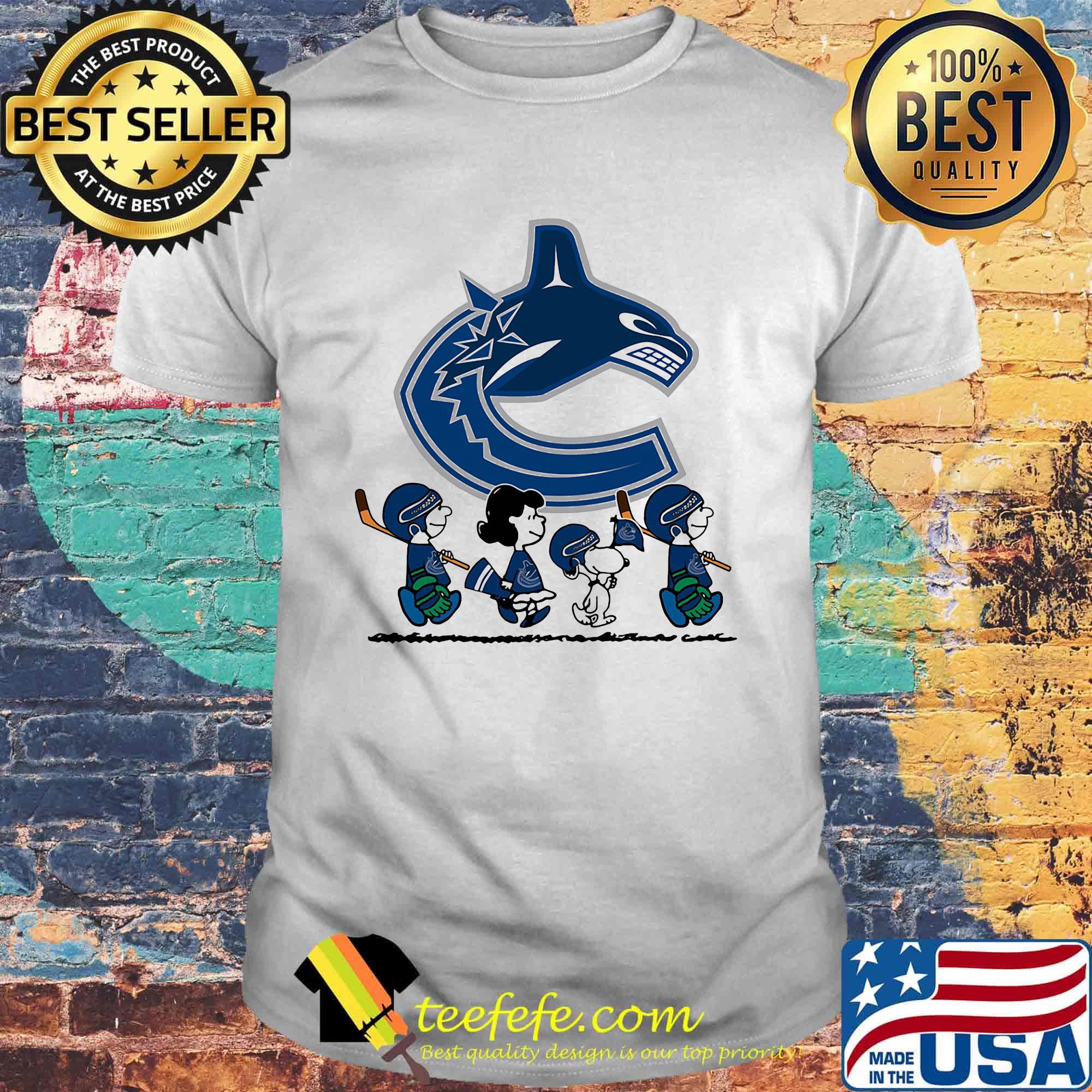 The peanuts vancouver canucks hockey logo shirt