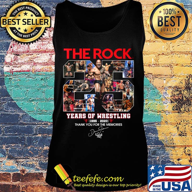 The Rock 25 years of Wrestling 1995-2020 thank you for the memories signature s Tank top The Rock 25 years of Wrestling 1995-2020 thank you for the memories signature s Tank top