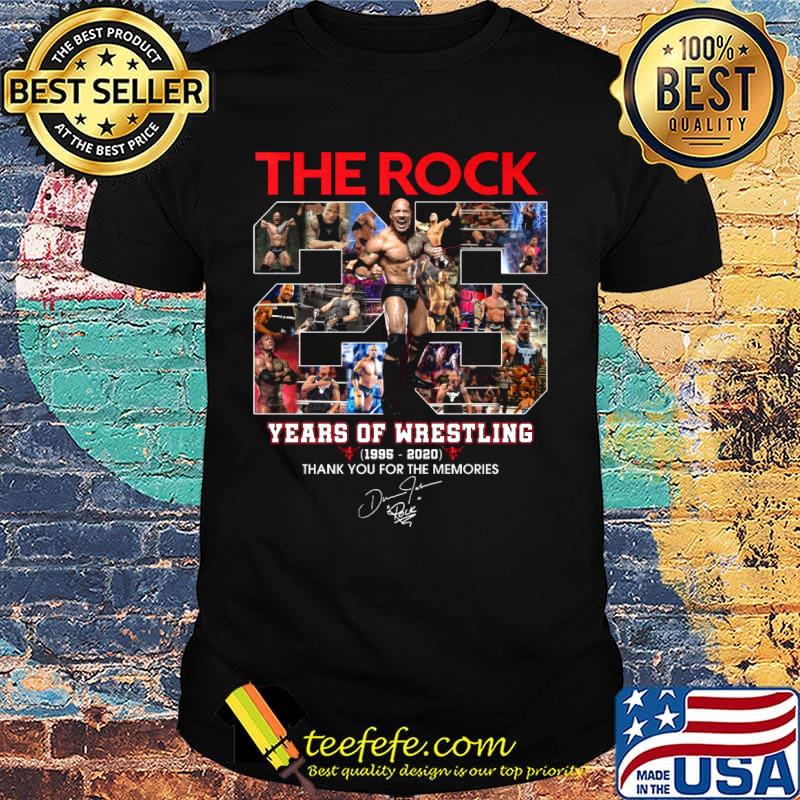 The Rock 25 years of Wrestling 1995-2020 thank you for the memories signature shirt The Rock 25 years of Wrestling 1995-2020 thank you for the memories signature shirt