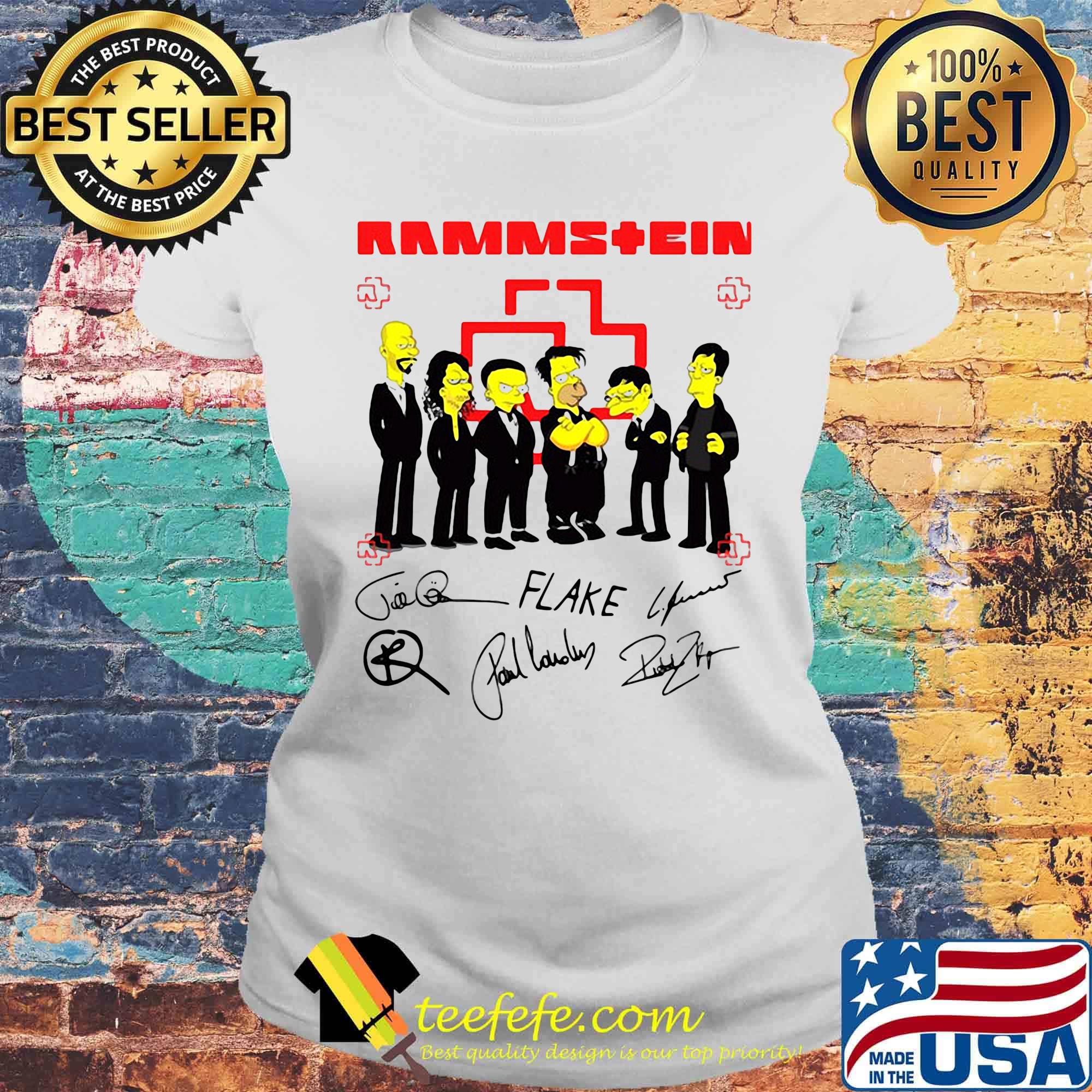 The simpsons rammstein members signatures s Laides tee The simpsons rammstein members signatures s Laides tee