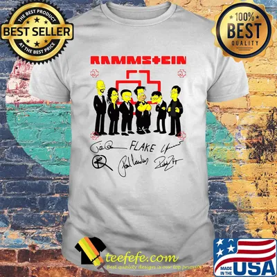 The simpsons rammstein members signatures shirt