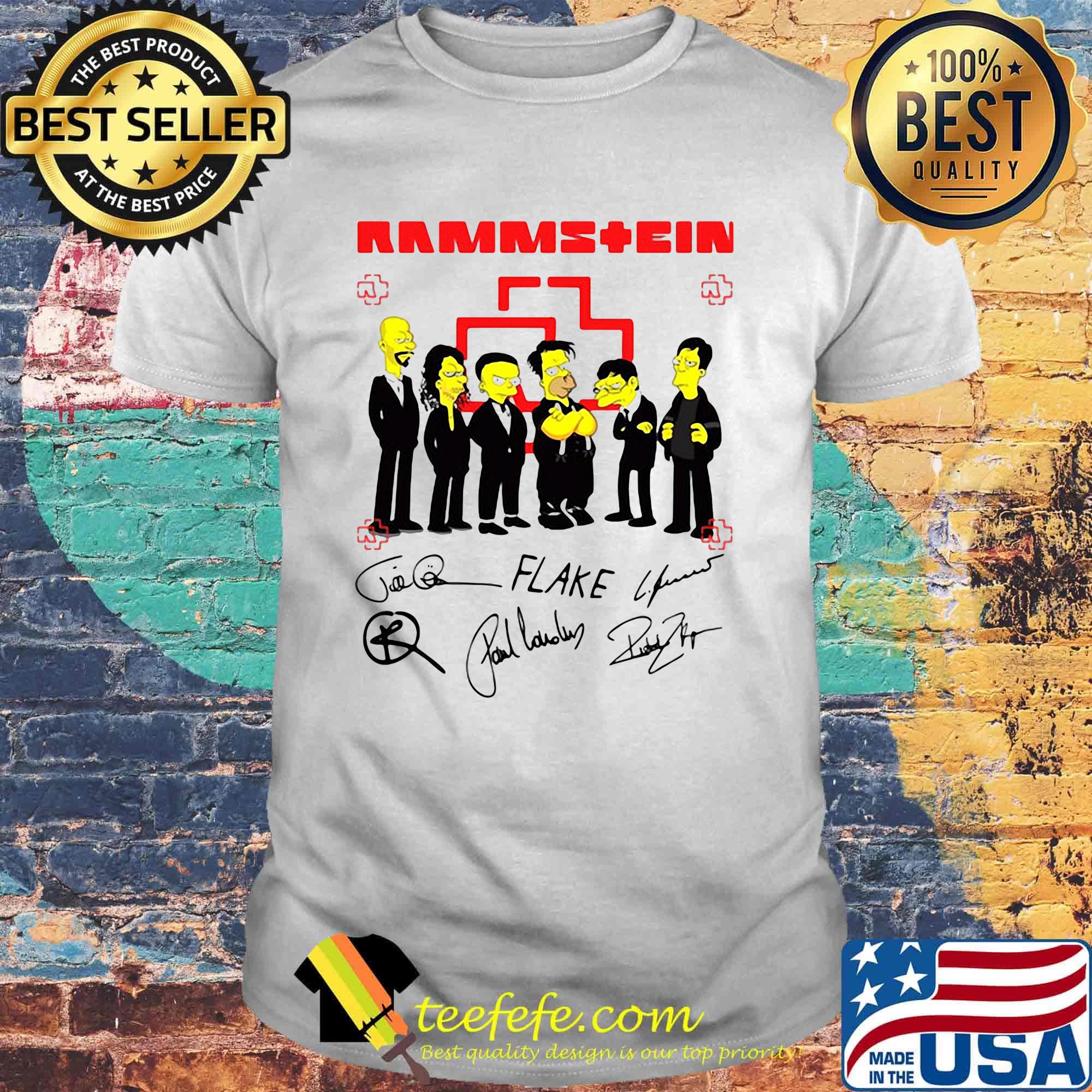 The simpsons rammstein members signatures shirt The simpsons rammstein members signatures shirt