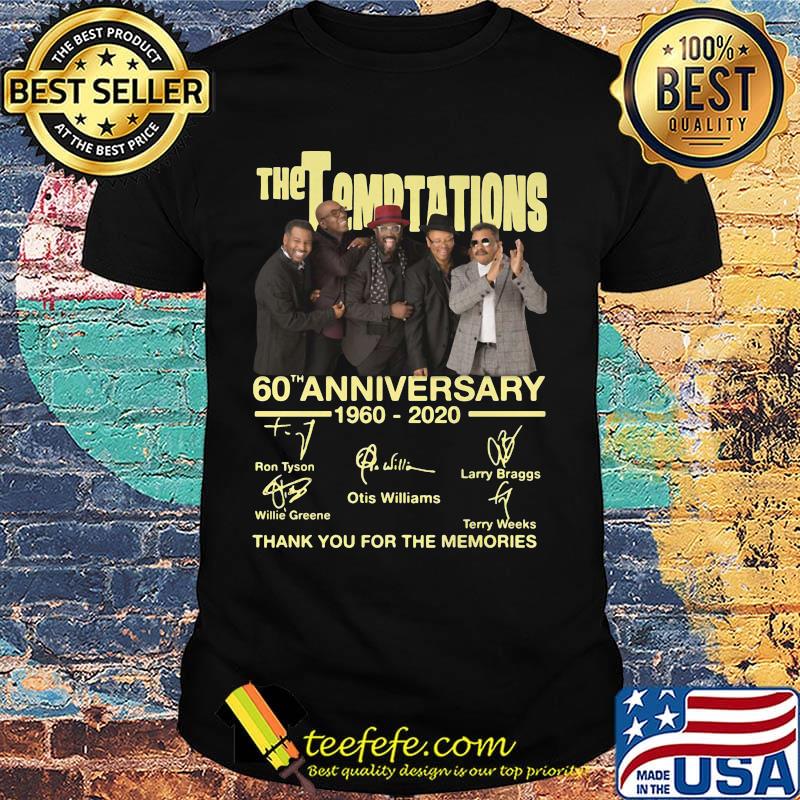 The temptations 60th anniversary 1997 2020 thank you for the memories signatures shirt
