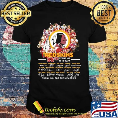 The washington redskins 88th anniversary 1932 2020 thank you for the memories signatures shirt