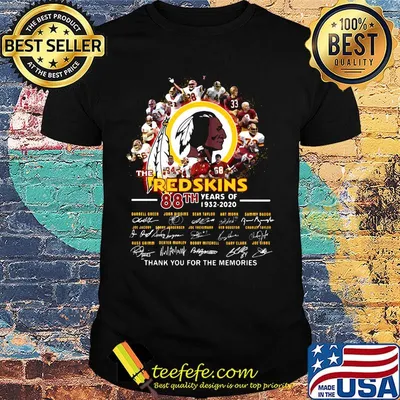 The washington redskins team 88th anniversary 1932 2020 thank you for the memories signatures shirt