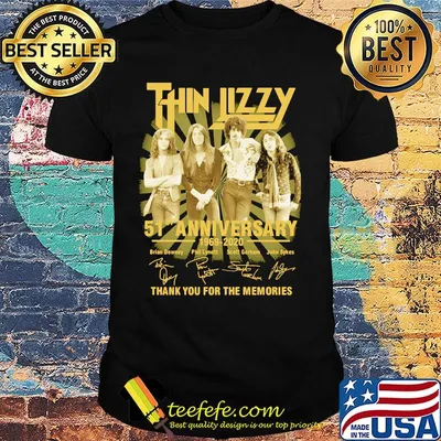 Thin lizzy 51st anniversary 1969 2020 thank you for the memories signatures shirt