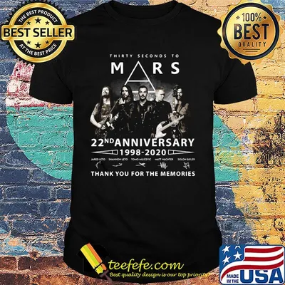 Thirty seconds to mars 22nd anniversary 1998 2020 thank you for the memories signatures shirt