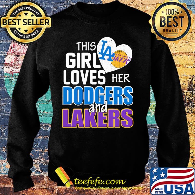 This girl loves her dodgers and lakers heart s Sweater This girl loves her dodgers and lakers heart s Sweater