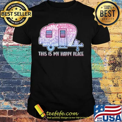 This Is My Happy Place Camping Hiking Pink Truck Shirt