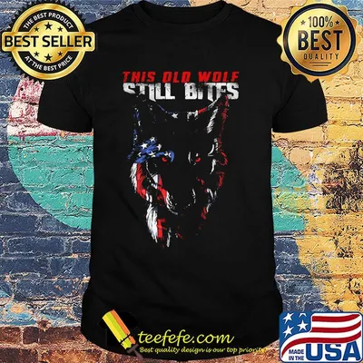 This old wolf still bites american flag independence day shirt