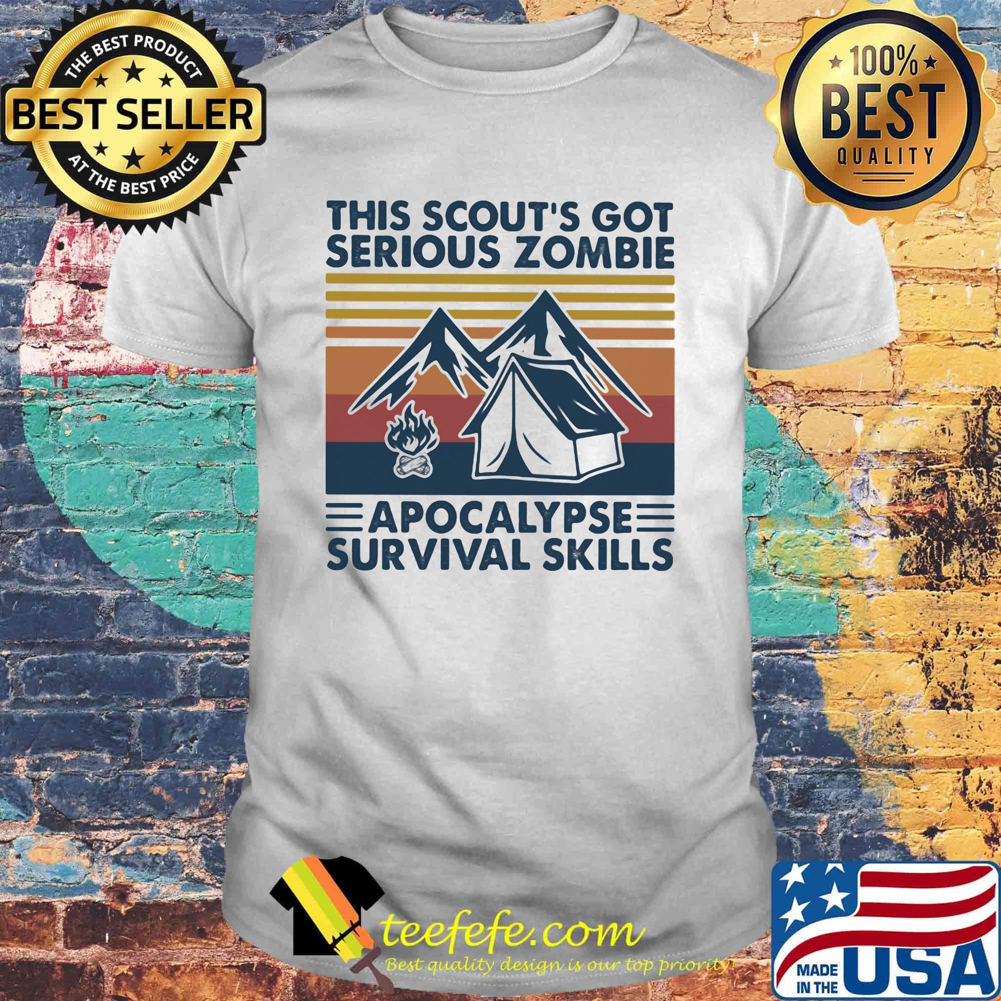 This scout's got serious zombie apocalypse survival skills vintage retro shirt