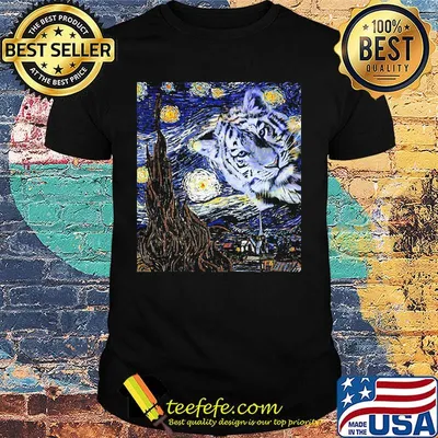 Tiger Sky Tree House Blue Yellow White Shirt