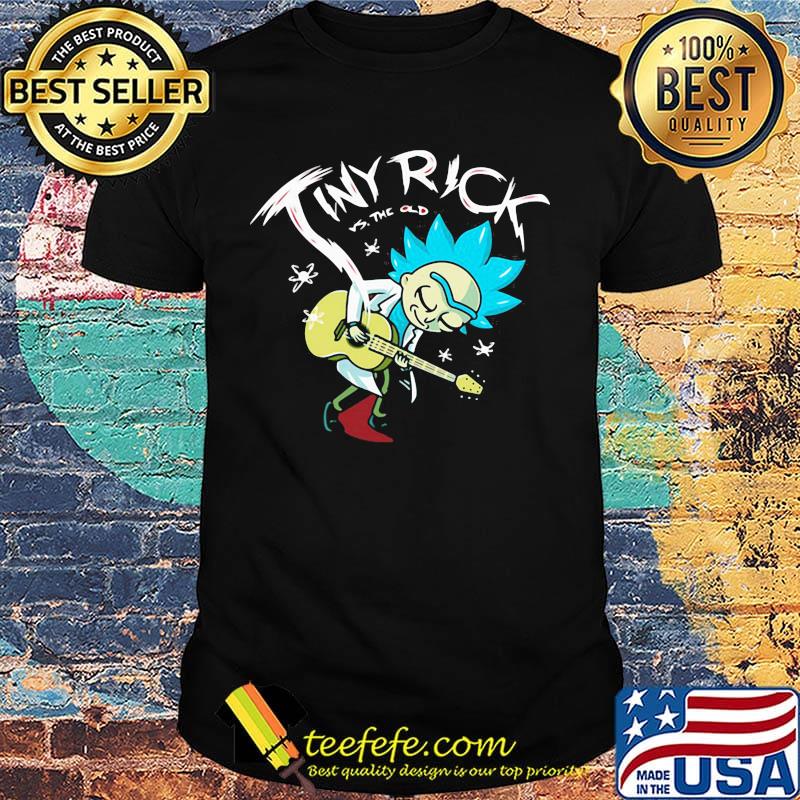 Tiny rick vs the old playing guitar shirt