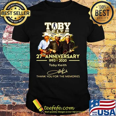 Toby keith 27th anniversary 1993 2020 thank you for the memories signature shirt