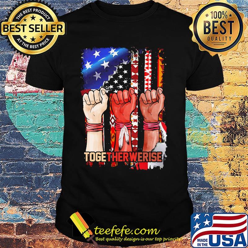Together we rise black lives matter american flag shirt