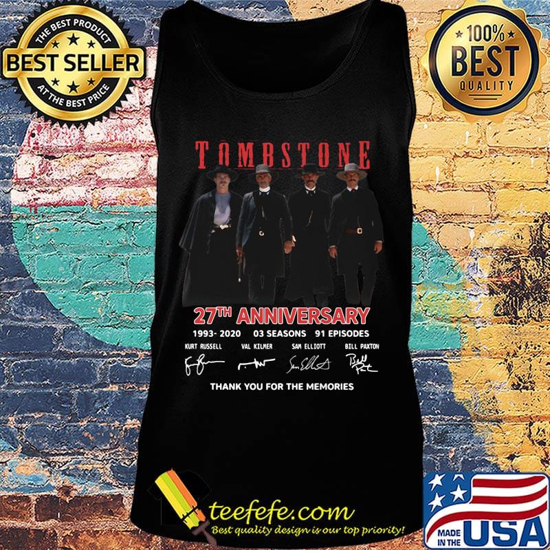 Tombstone movie 27th anniversary 1993 2020 thank you for the memories signatures s Tank top Tombstone movie 27th anniversary 1993 2020 thank you for the memories signatures s Tank top