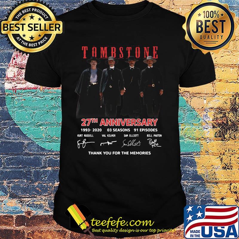 Tombstone movie 27th anniversary 1993 2020 thank you for the memories signatures shirt
