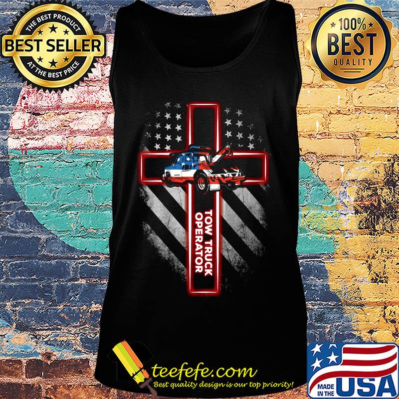 Tow truck operator cross american flag independence day s Tank top Tow truck operator cross american flag independence day s Tank top