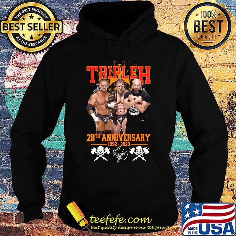 Triple h 28th anniversary 1992 2002 signature s Hoodie Triple h 28th anniversary 1992 2002 signature s Hoodie