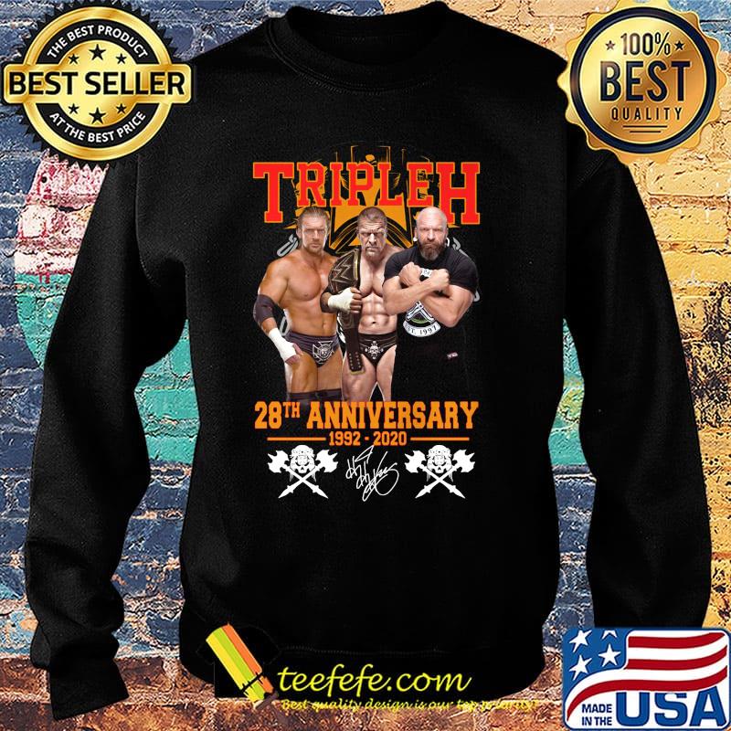 Triple h 28th anniversary 1992 2002 signature s Sweater Triple h 28th anniversary 1992 2002 signature s Sweater