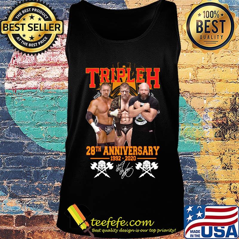 Triple h 28th anniversary 1992 2002 signature s Tank top Triple h 28th anniversary 1992 2002 signature s Tank top