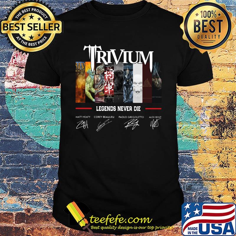 Trivium legends never die members signatures shirt