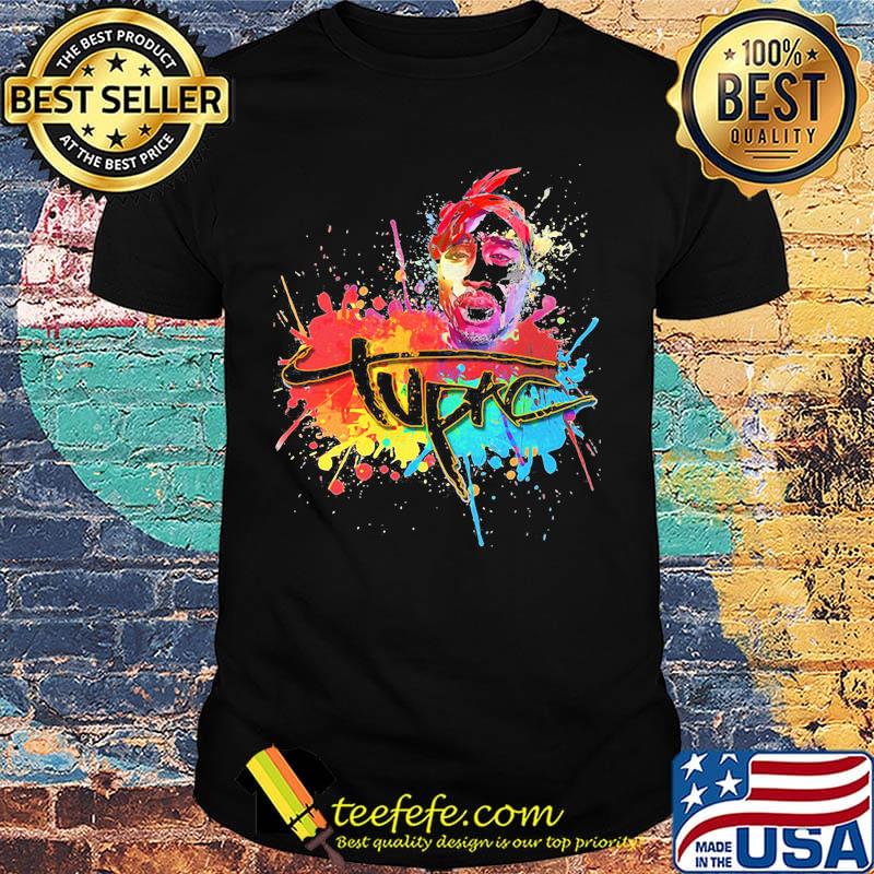 Tupac shakur rapper art color water shirt