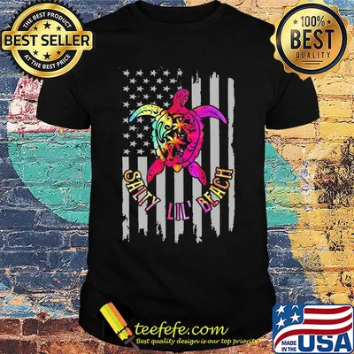 Turtle salty lil beach american flag independence day shirt