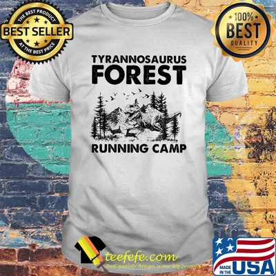 Tyrannosaurus rex forest running camp shirt