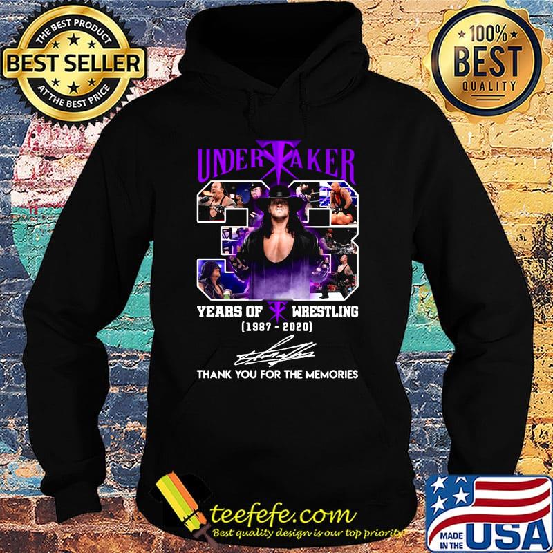 Undertaker 33 years of wrestling 1987 2020 thank you for the memories signatures light s Hoodie Undertaker 33 years of wrestling 1987 2020 thank you for the memories signatures light s Hoodie
