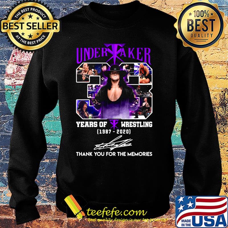 Undertaker 33 years of wrestling 1987 2020 thank you for the memories signatures light s Sweater Undertaker 33 years of wrestling 1987 2020 thank you for the memories signatures light s Sweater