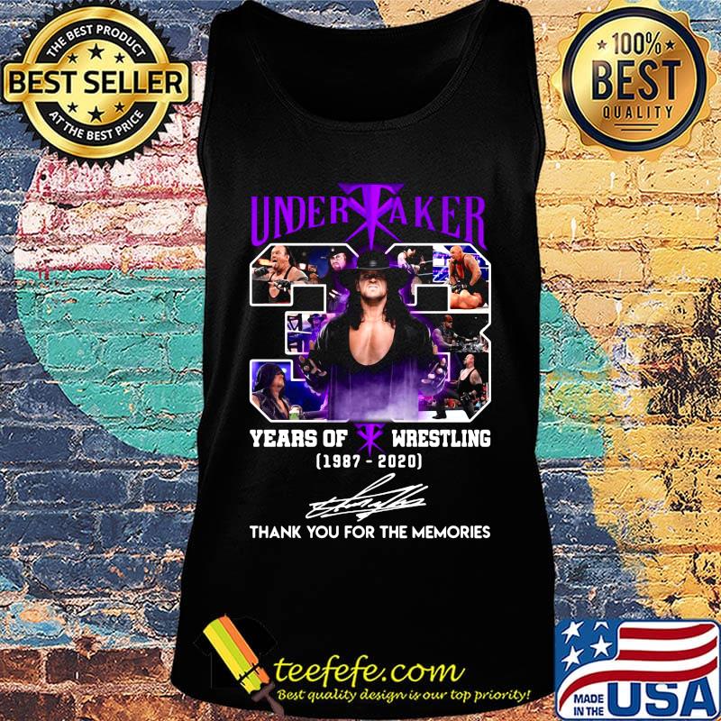 Undertaker 33 years of wrestling 1987 2020 thank you for the memories signatures light s Tank top Undertaker 33 years of wrestling 1987 2020 thank you for the memories signatures light s Tank top