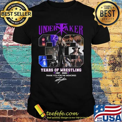 Undertaker 33 years of wrestling 1987 2020 thank you for the memories signatures shirt