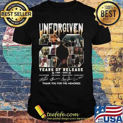 Unforgiven 28 years of release 1992 2020 thank you for the memories signatures shirt