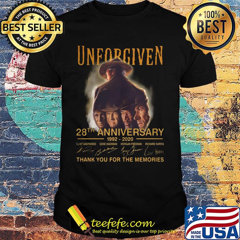 Unforgiven 28th anniversary 1992 2020 thank you for the memories signatures shirt Unforgiven 28th anniversary 1992 2020 thank you for the memories signatures shirt
