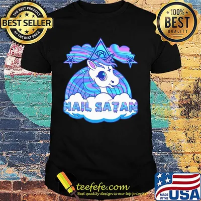 Unicorn Cloud Hail Satan Shirt