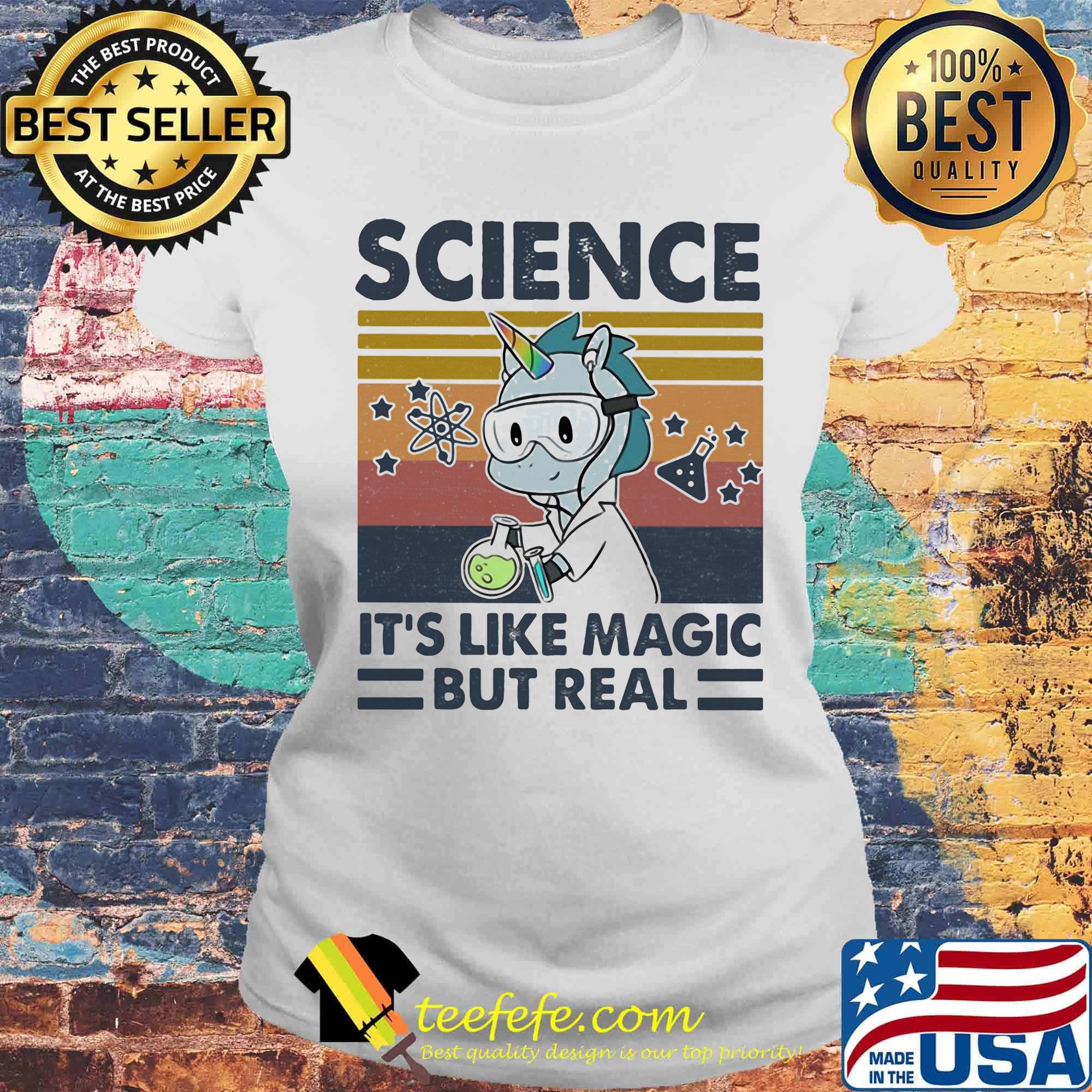 Unicorn science it's like magic but real vintage retro s Laides tee Unicorn science it's like magic but real vintage retro s Laides tee