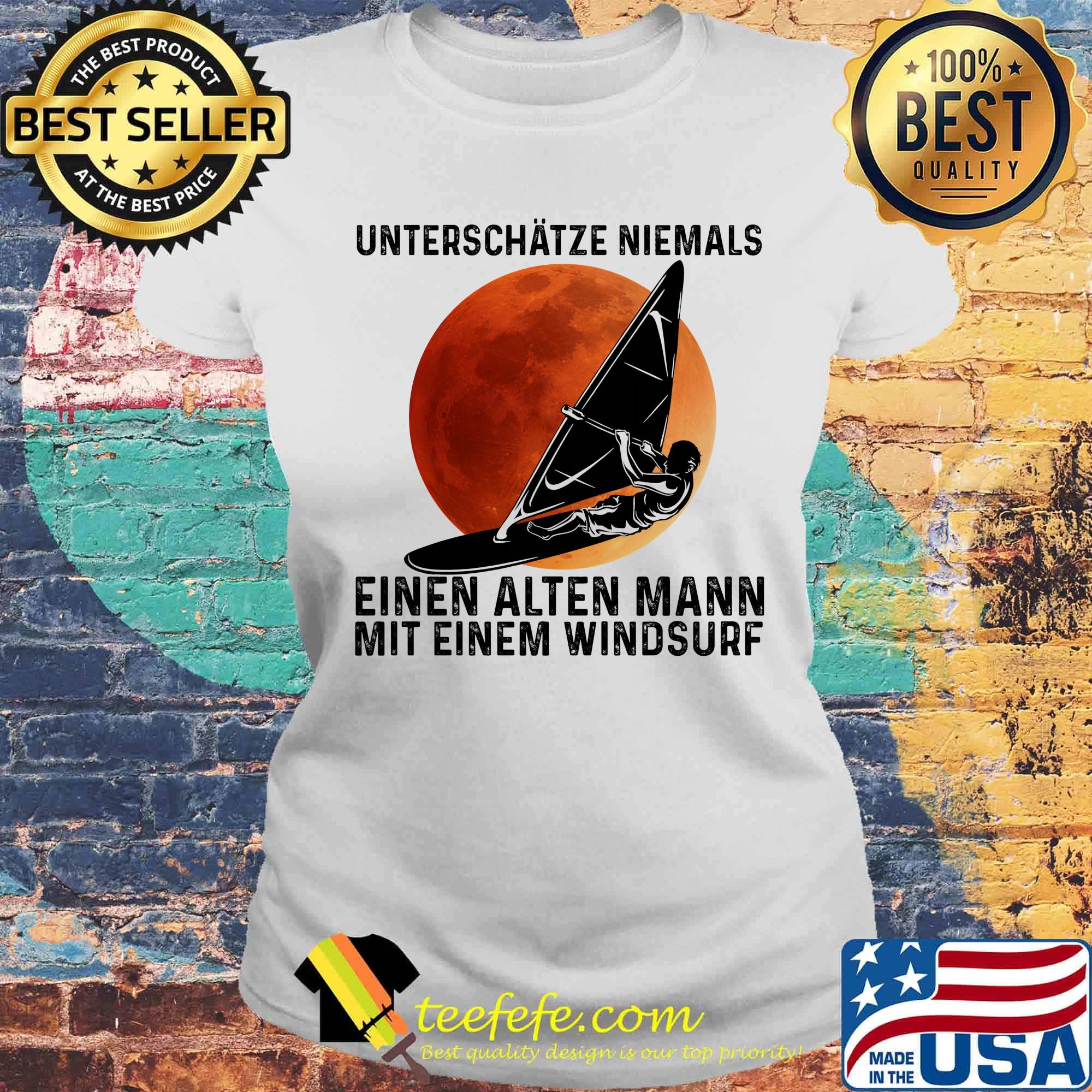 Unterschatze niemals einen alten mann mit einem windsurf sunset s Laides tee Unterschatze niemals einen alten mann mit einem windsurf sunset s Laides tee
