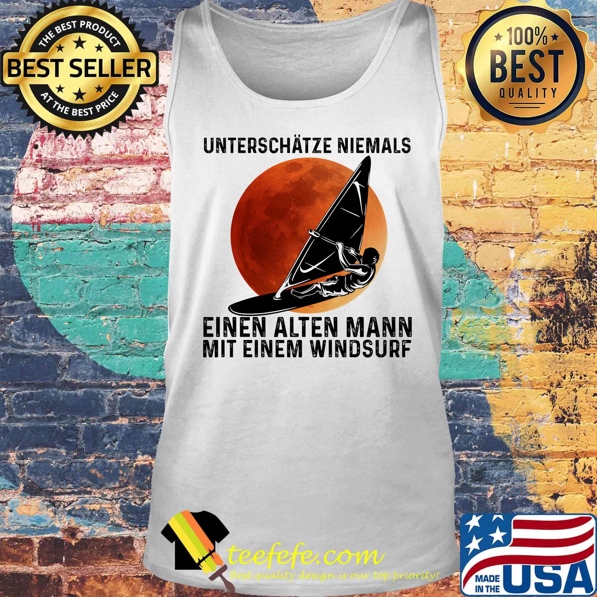 Unterschatze niemals einen alten mann mit einem windsurf sunset s Tank top Unterschatze niemals einen alten mann mit einem windsurf sunset s Tank top