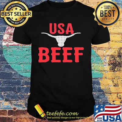 USA Beef Cow Head Red Shirt