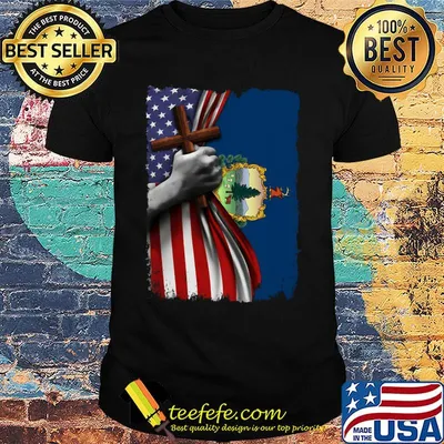 Vermont american flag cross happy independence day shirt