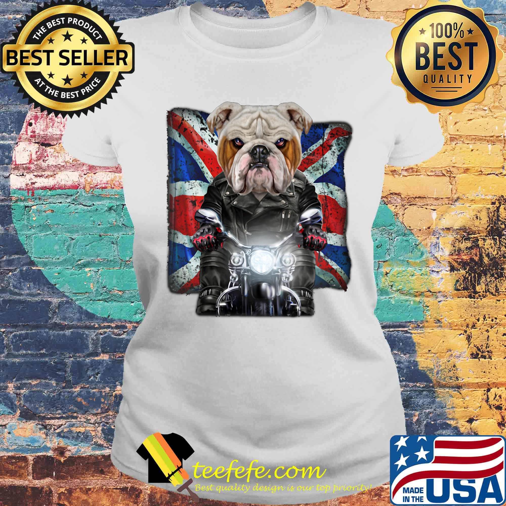 Vicious english bulldog face ride a motorcycle england flag s Laides tee Vicious english bulldog face ride a motorcycle england flag s Laides tee