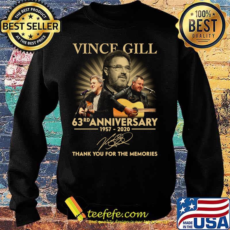 Vince gill 63rd anniversary 1957 2020 thank you for the memories signatures s Sweater Vince gill 63rd anniversary 1957 2020 thank you for the memories signatures s Sweater