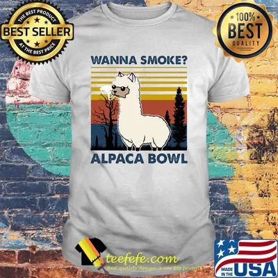 Wanna smoke alpaca bowl vintage retro shirt