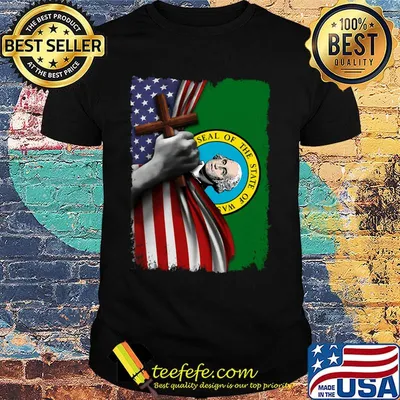 Washington american flag cross happy independence day shirt