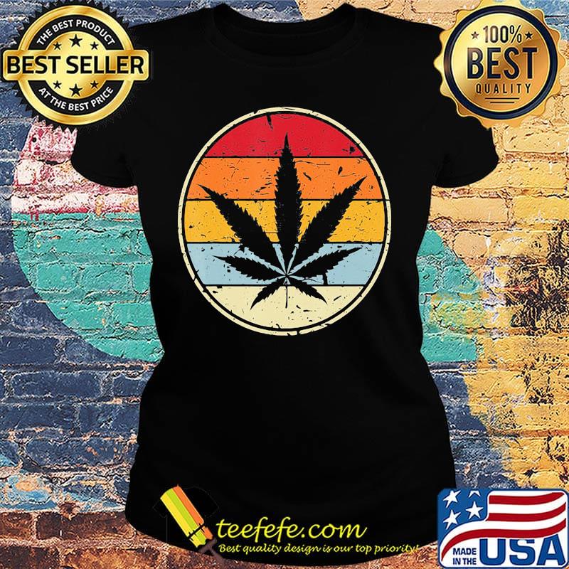 Weed black vintage retro circle s Ladies tee Weed black vintage retro circle s Ladies tee