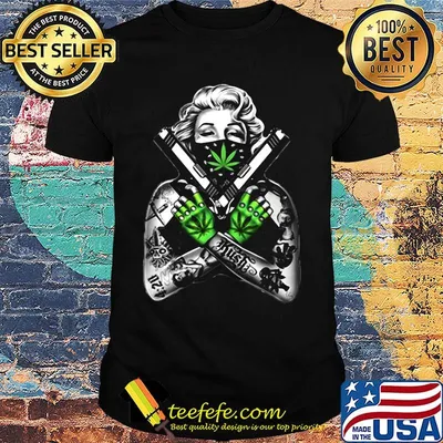 Weed dolly parton tattoos gun shirt