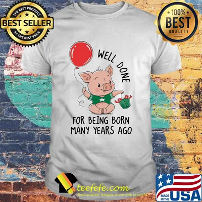 Well done for being born many years ago pig shirt