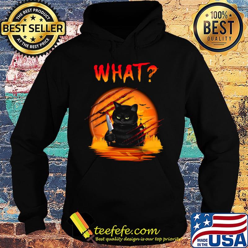 What Black Cat Sunset Halloween Shirt Hoodie What Black Cat Sunset Halloween Shirt Hoodie